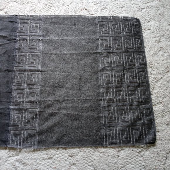 Greek Key Scarf Charcoal Grey Metallic Large - Picture 2 of 4